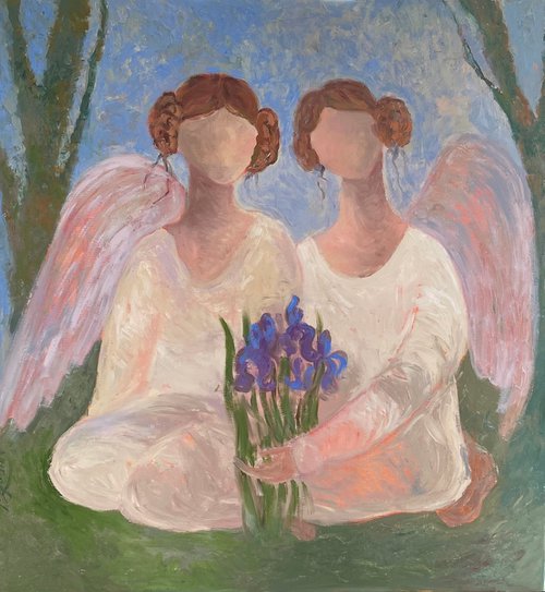 Angel Painting - Secret Garden Story by Dasha Pogodina