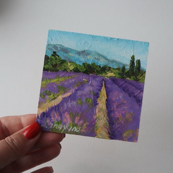 Mountain and Lavender Field