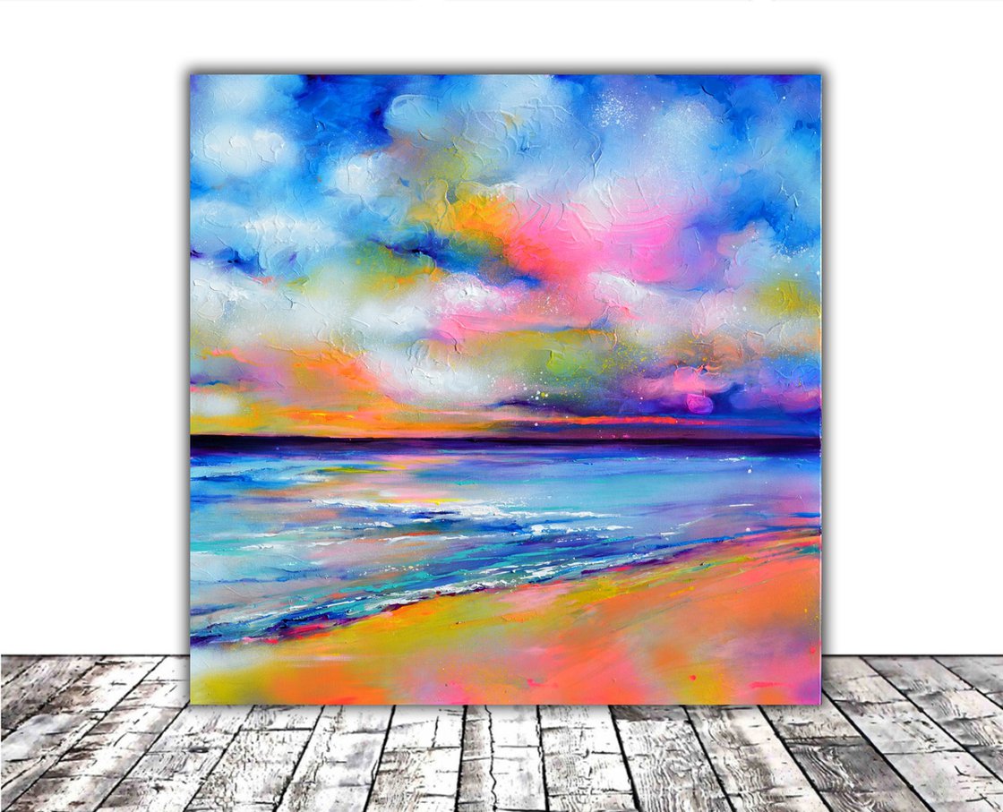 Original Acrylic Painting - New Horizon 175 by Soos Roxana Gabriela