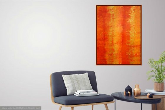 Primitive Abstract Gold, Orange Panel II