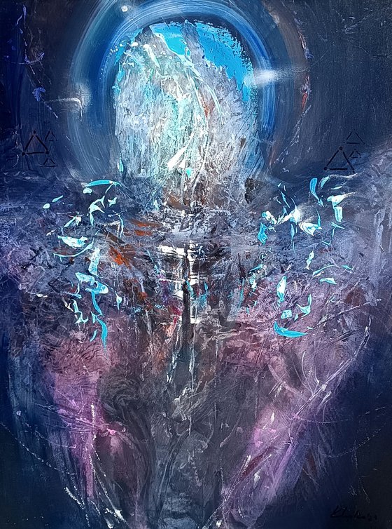 Beautiful enigmatic abstract blue angel master O KLOSKA