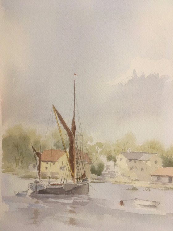 Pin Mill with Thames Barge