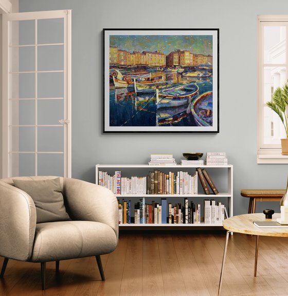 ""Boats at the pier""