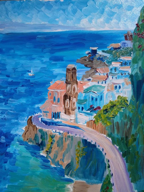 Coastal Road in Italian riviera