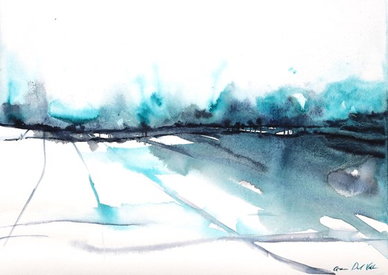 Abstract landscape Painting "Last Frost"