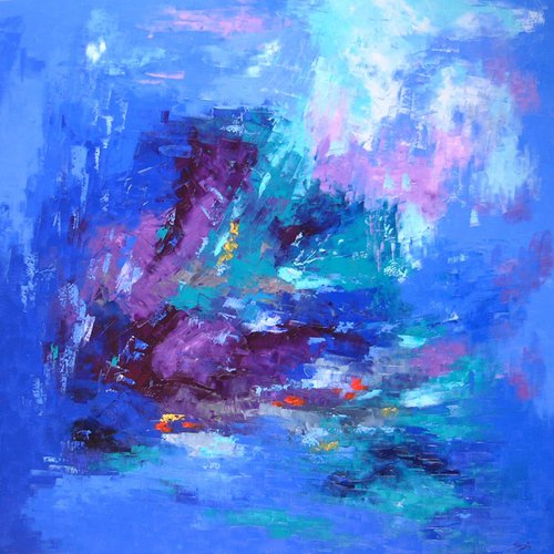 Turmoil Blue  (ref#:705-100Q) by Saroja van der Stegen