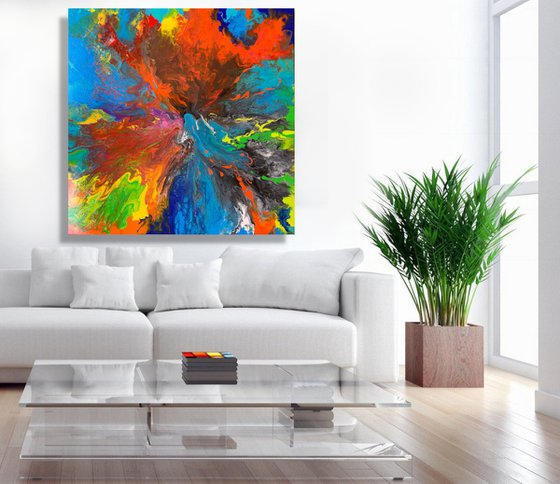 More Than a Feeling - LARGE, VIBRANT, COLOURED ABSTRACT ART – EXPRESSIONS OF ENERGY AND LIGHT. READY TO HANG!