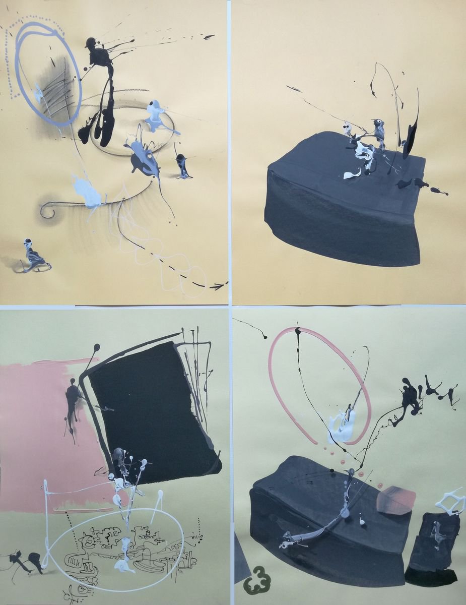 Surrealistic Animal Acrylic Painting By Stefano Mazzolini, 39 X 51", Qgspru, Original Artwork