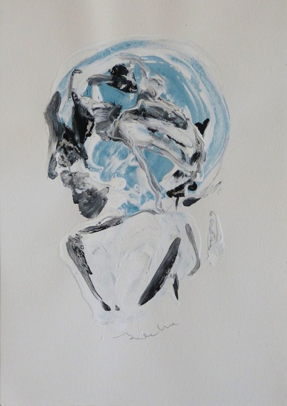 Blue face 3, 21x29 cm