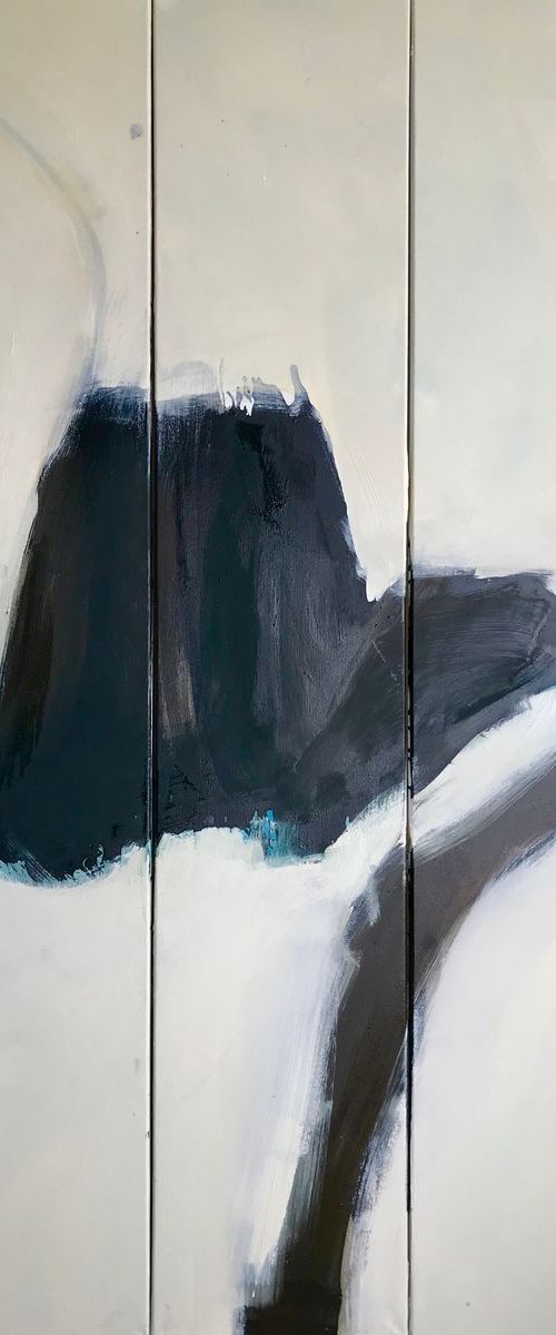 Black Tulip Blue Fired. Triptych by Romuald Mulk Musiolik