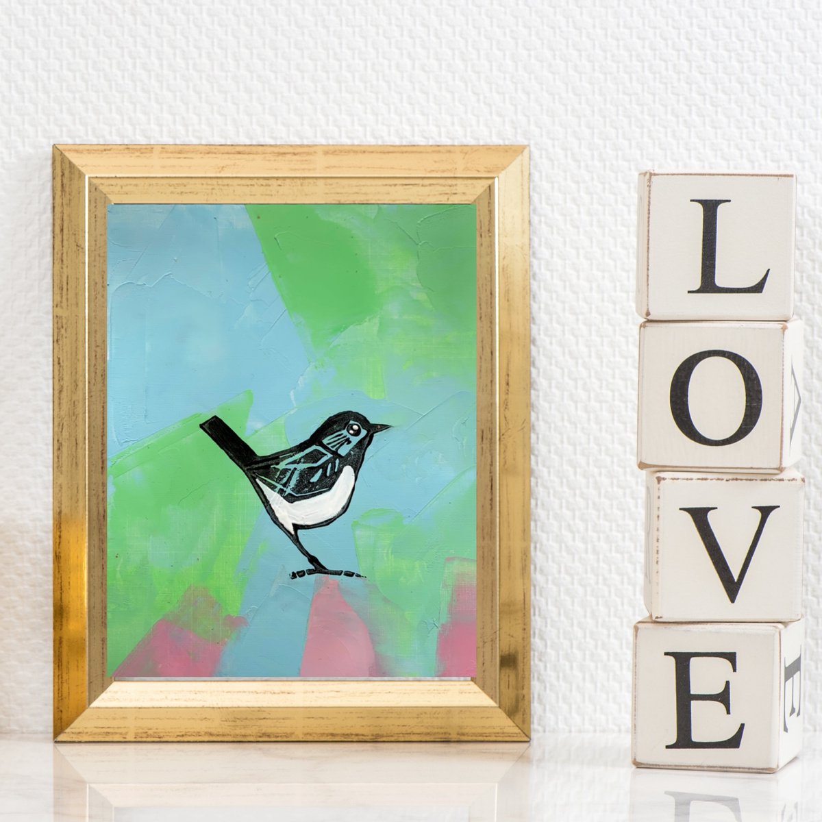 Colorful garden and bird #2 by Olha Gitman