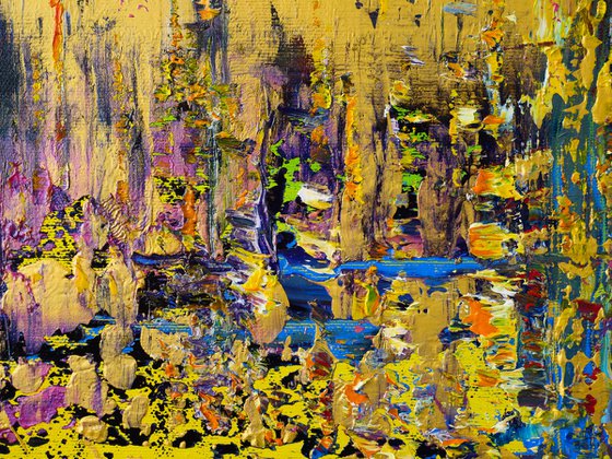 "Nirvana" - Gold Abstract Painting Original Canvas Art