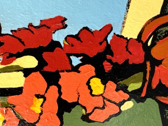 Red Gladiolus Small Original Painting