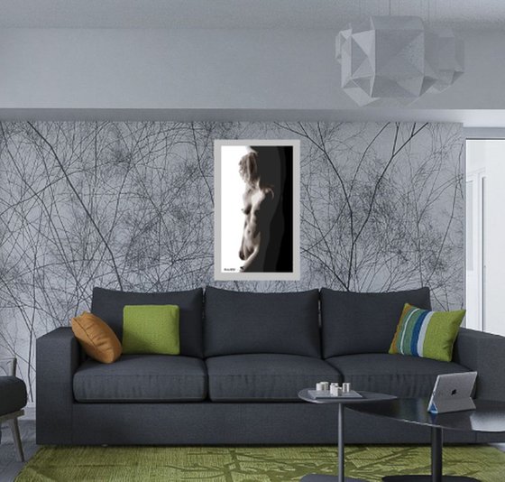 NUDE IN BLACK AND GREY  26"x51"