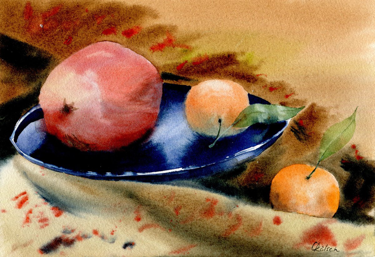 Still life with tangerines by Olga Koelsch