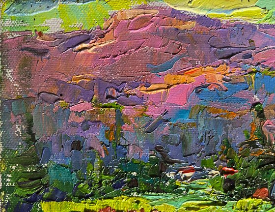 Mountains bathed in summer sun
