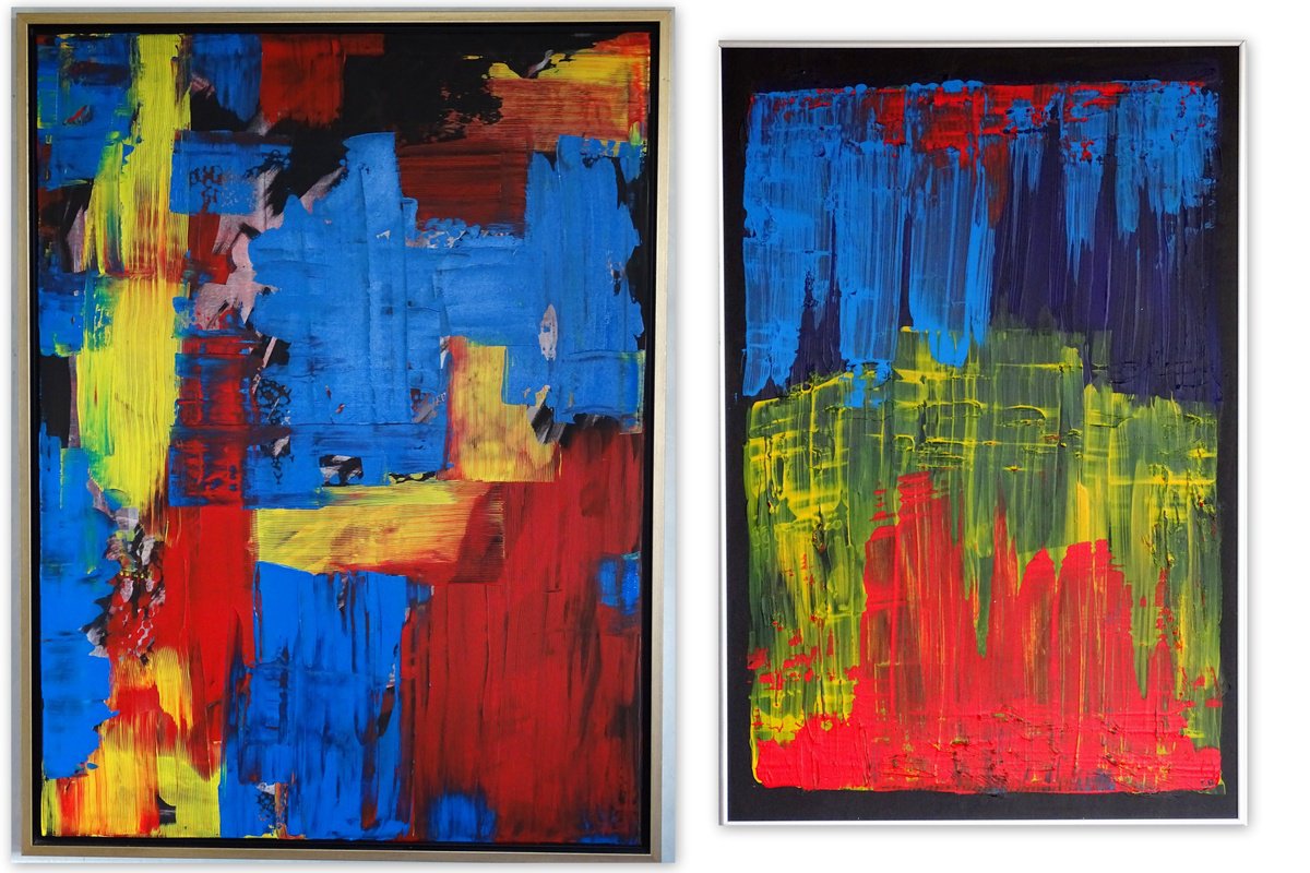 Abstract Landscape Acrylic Painting By Cb., 87 X 38, Abstract Landscapes 26, Original Artwork