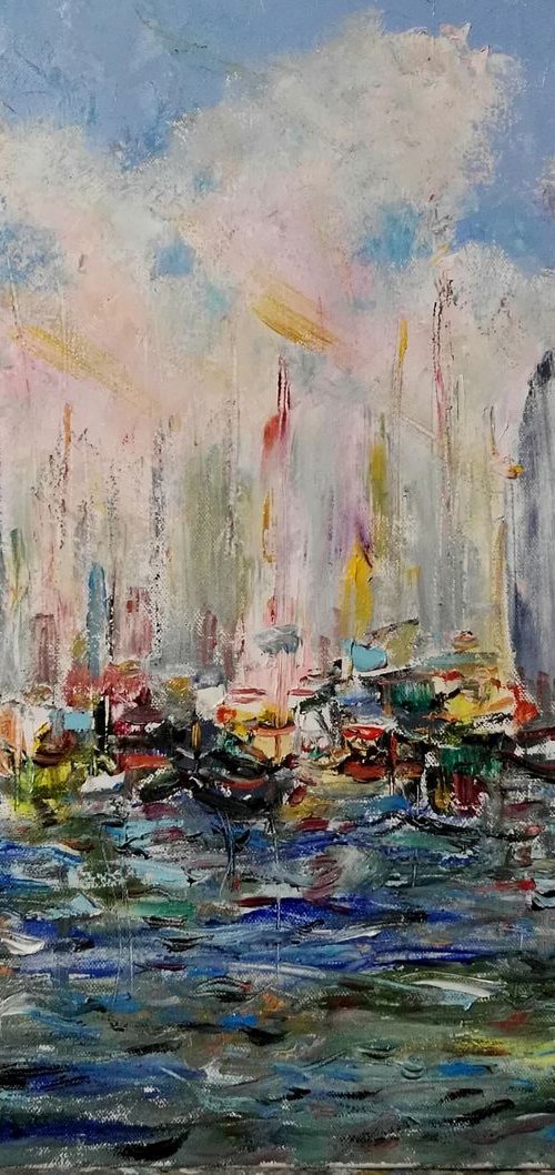 Forest of yachts by Leo Baxiner