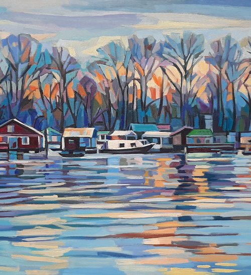 Winter on the river by Maja Đokić Mihajlović