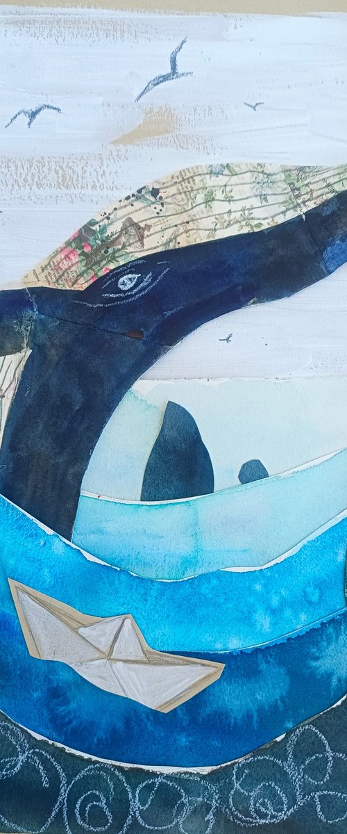 Whale Collage by Evgenia Smirnova
