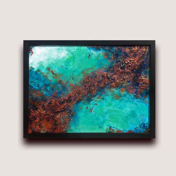 The Copper Bond -  Abstract Acrylic Metallic Painting