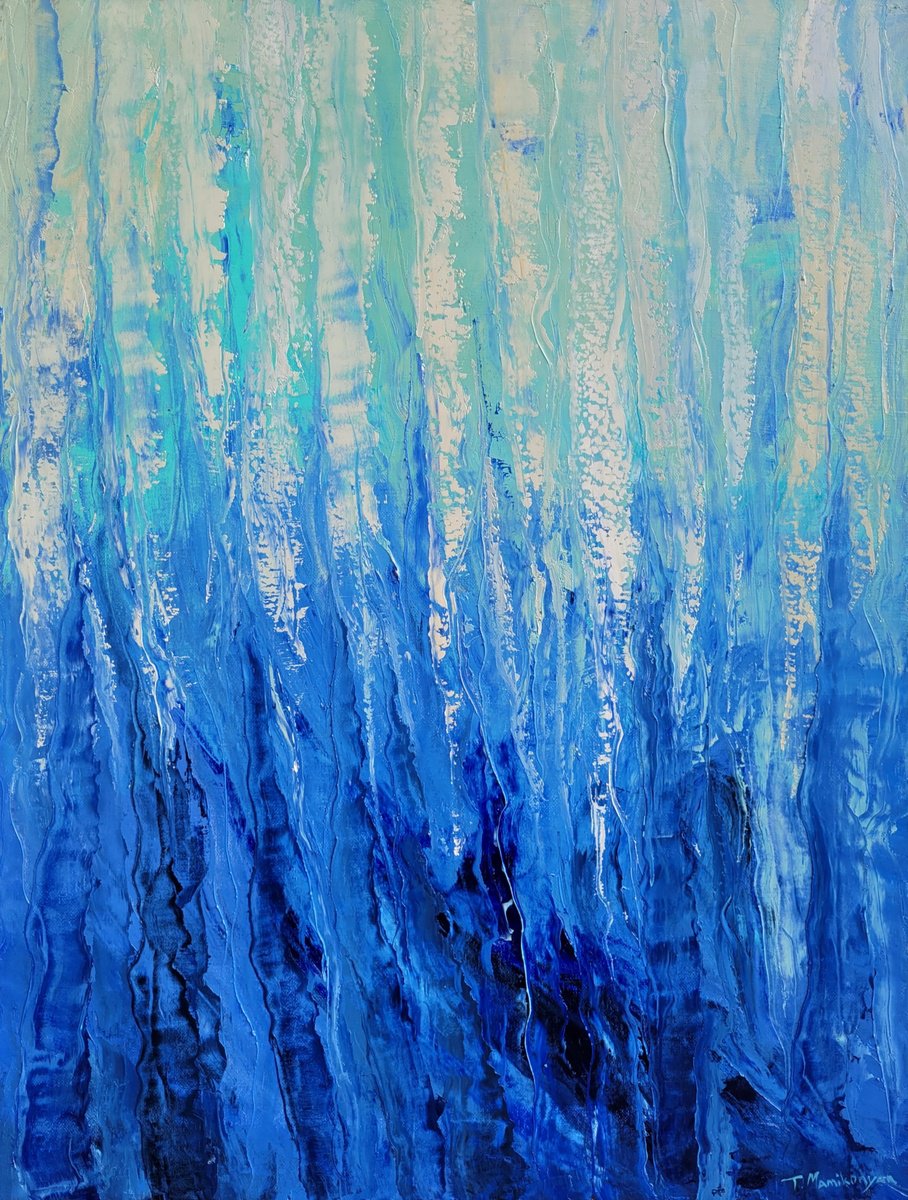 Organic Abstract Oil Painting By Tigran Mamikonyan, 24 X 31", Untitled B2 60X80Cm, Original Artwork