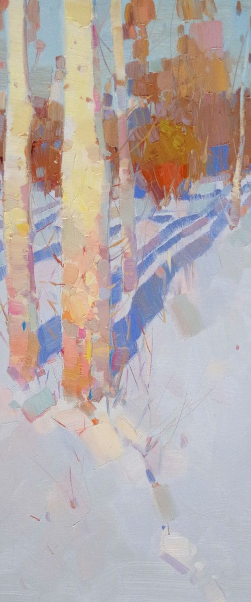 Birches Trees , Landscape oil painting, One of a kind, Signed, Hand Painted by Vahe Yeremyan