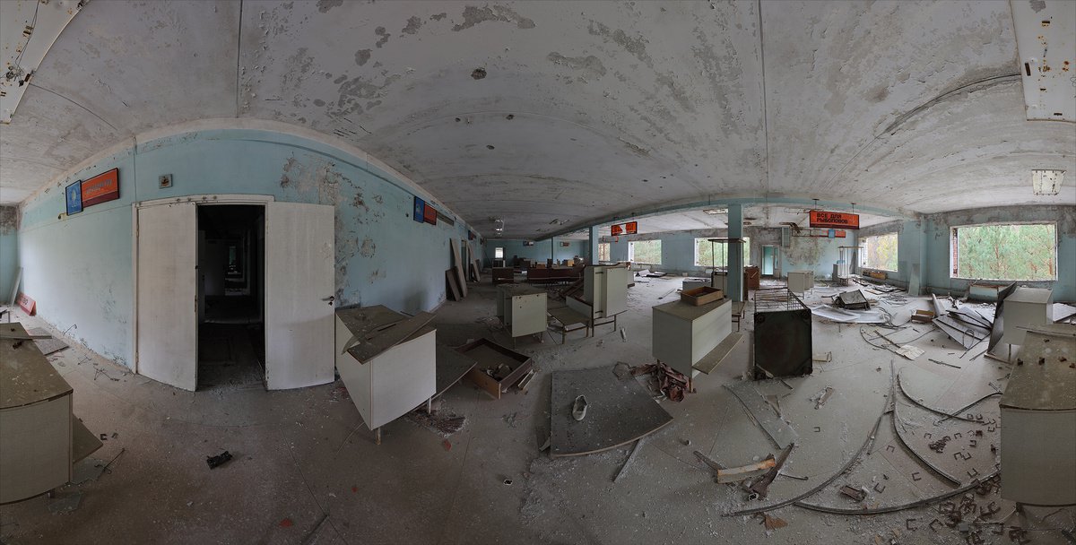 Photorealistic Cityscapes Photograph By Stanislav Vederskyi, 122 X 63", #7. Pripyat Sport Shop 1, Original Artwork