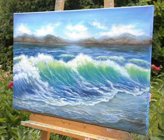Blue sea waves
