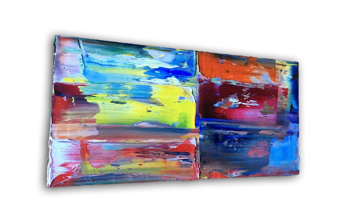 Color Clash - Original PMS Oil Painting On Reclaimed Wood - 23.5 x 11.5 inches by Preston M. Smith (PMS)