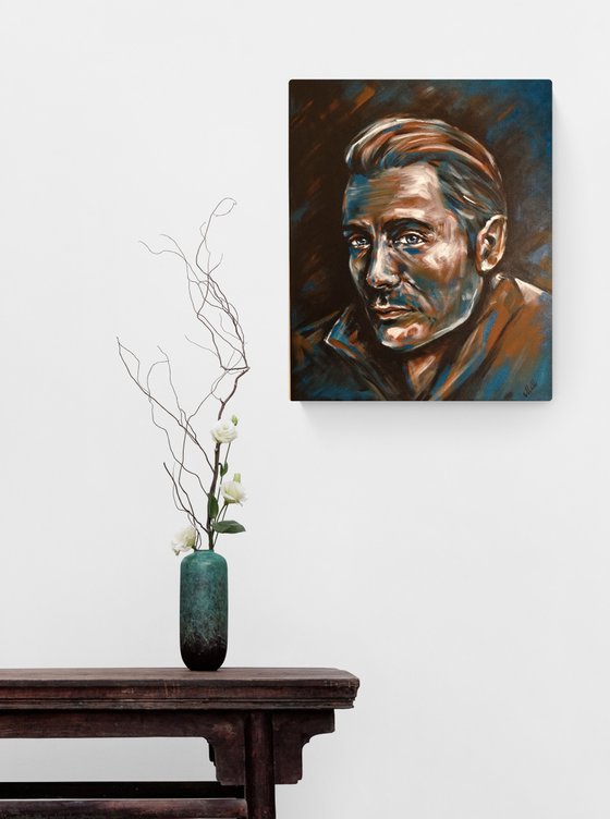 Man - original acrylic portrait painting