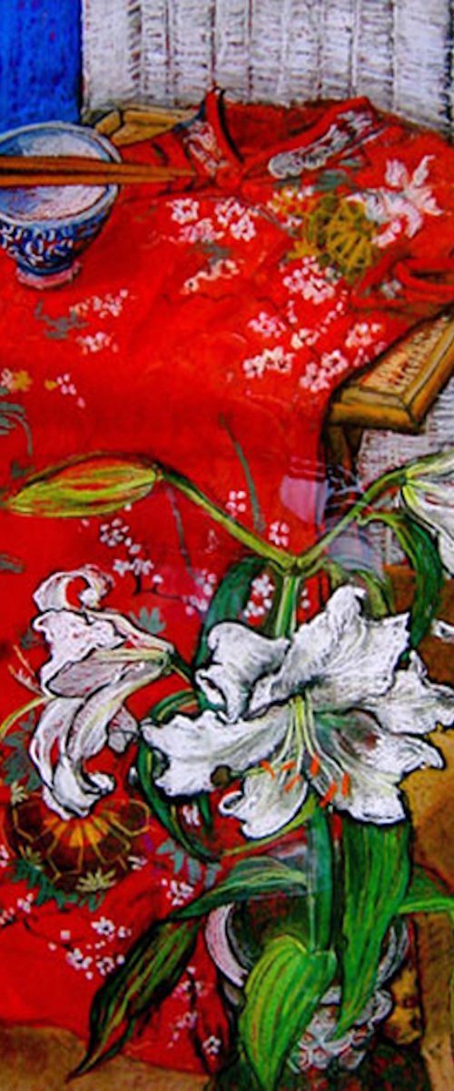 Kimono and Lillies by Patricia Clements
