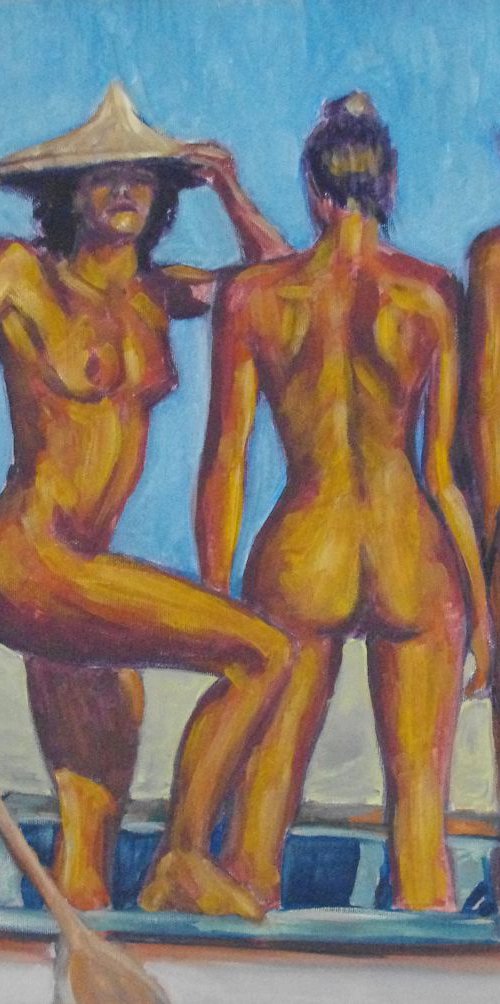 attitude - nudes & erotic, figurative Contemporary painting by Joel Imen