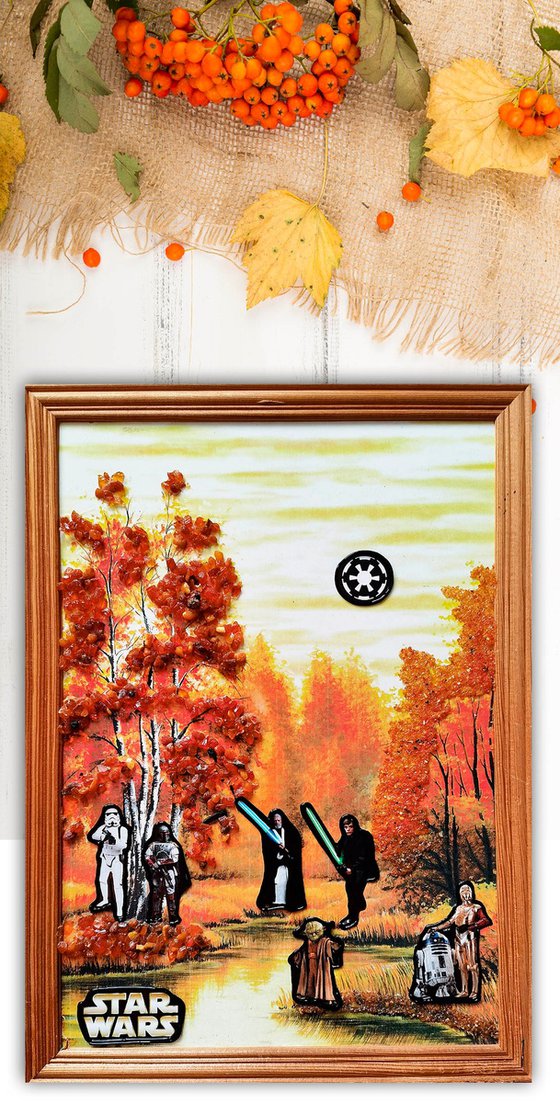 Star Wars in an autumn forest