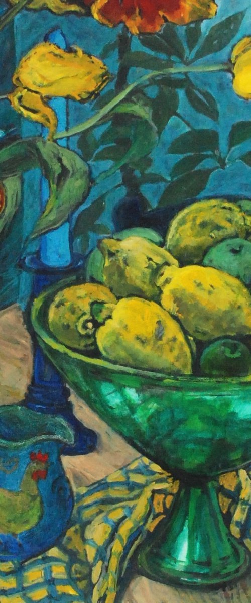 Lemons in a Green Bowl by Patricia Clements