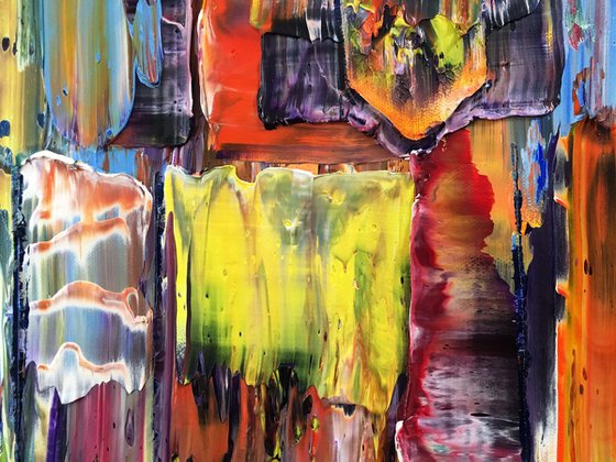 "Just Messing Around" - SPECIAL PRICE-  Original PMS Oil Painting On Canvas - 12 x 36 inches