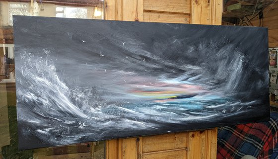 Light in the Darkness - seascape, emotional, panoramic