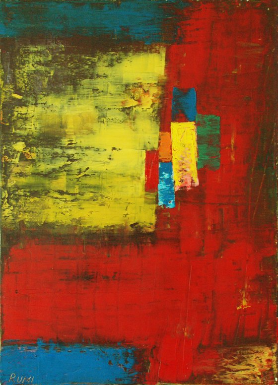 "Unknown Space". Cold wax.