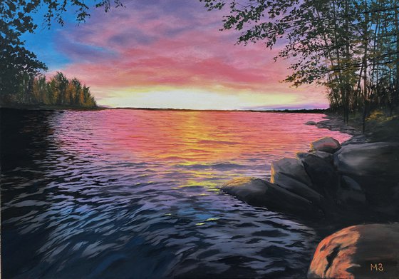 Evening in Karelia, 100 х 70 cm, oil on canvas