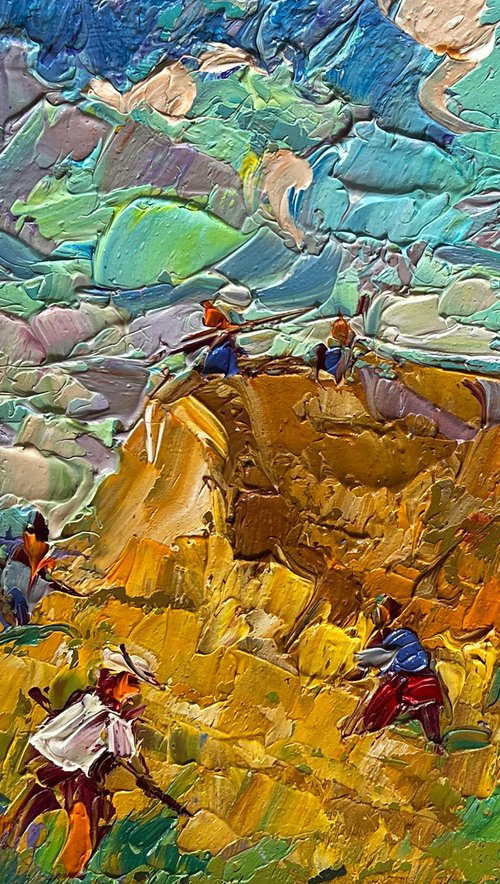 Working in the field with hay by Kalenyuk Alex