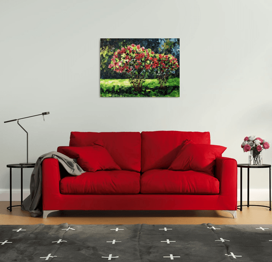 Rose garden large oil painting on canvas