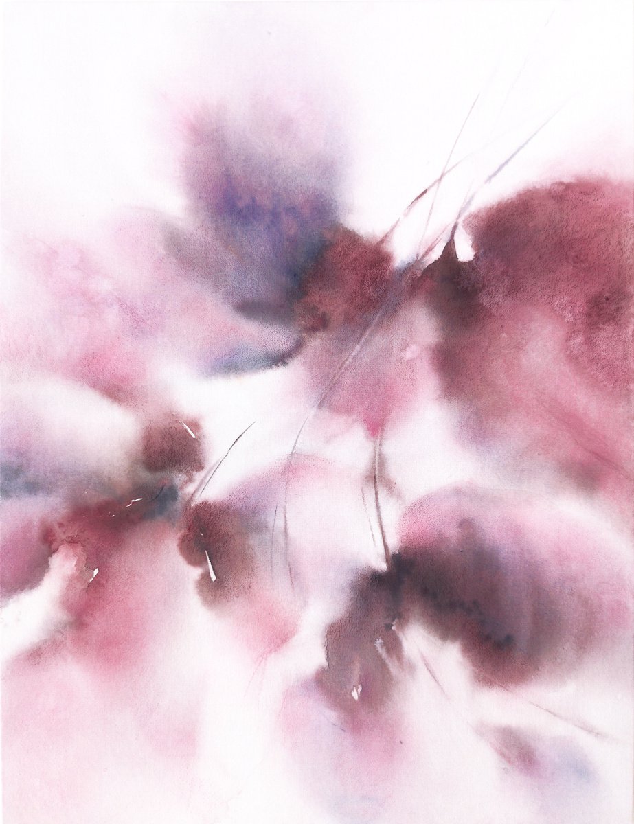 Dusty pink flowers by Olya Grigo