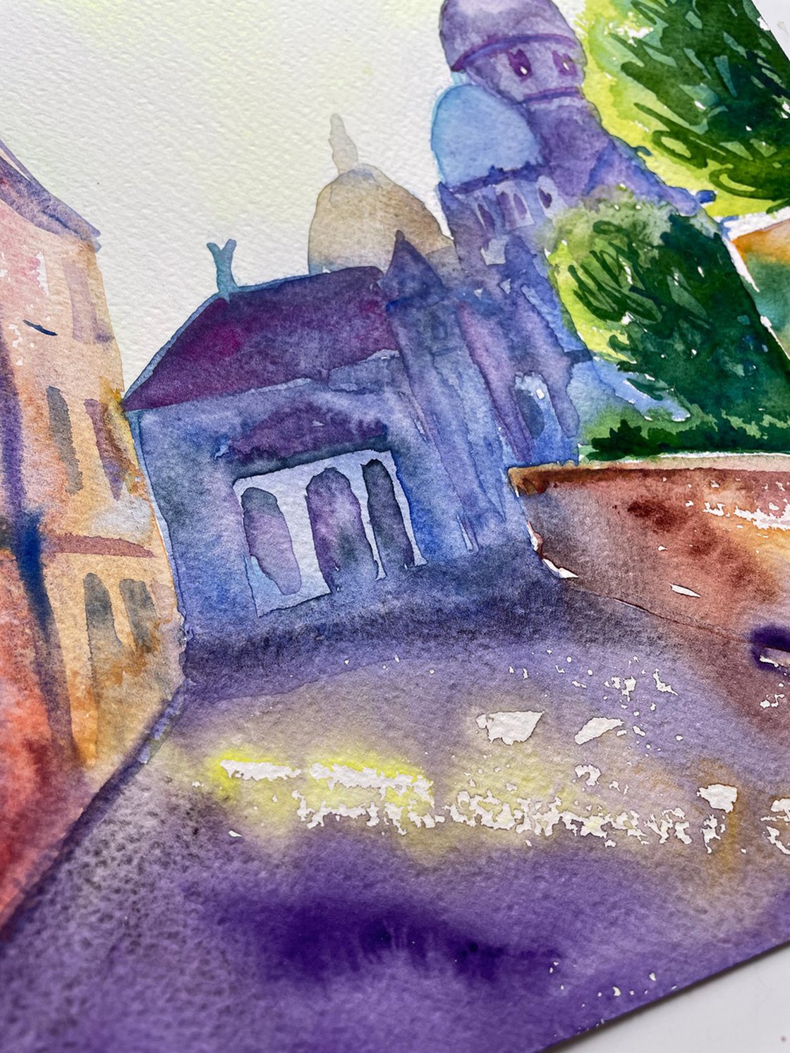 Paris, Painting, wall art, popular watercolor, watercolor, wall decor, metro, city dweller, Parisian, handmade, painting, art, gift, original watercolor