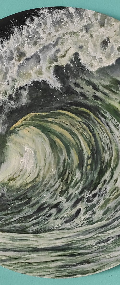 L'abbraccio vitale dell'onda - wave painting by Gianluca Cremonesi