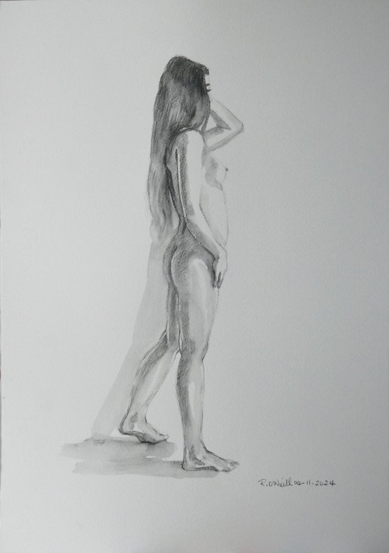 Standing female nude