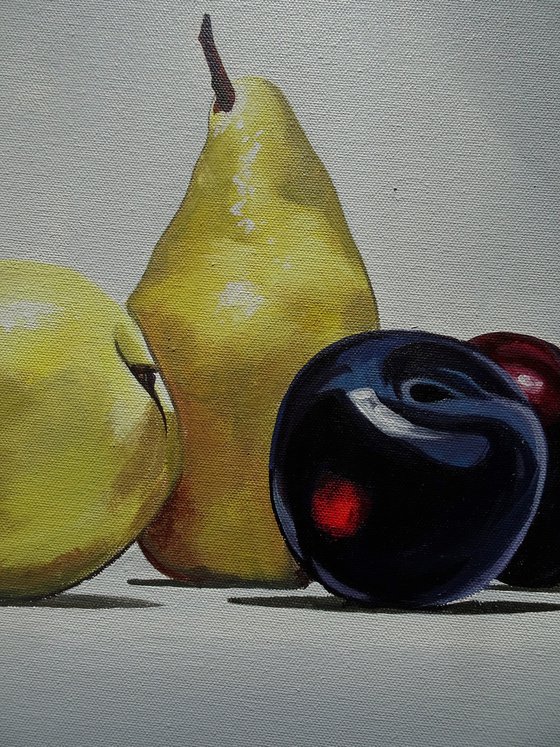 Still Life Pears And Plums