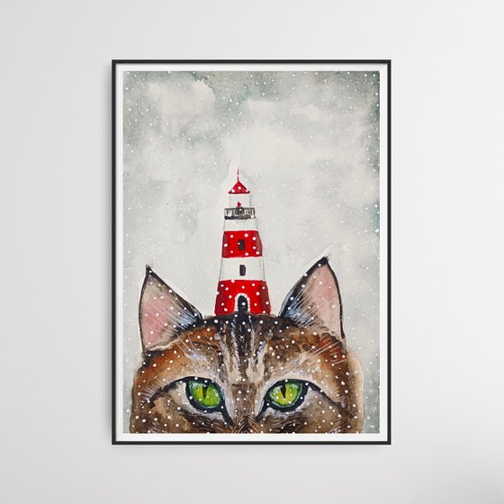 Cat with lighthouse