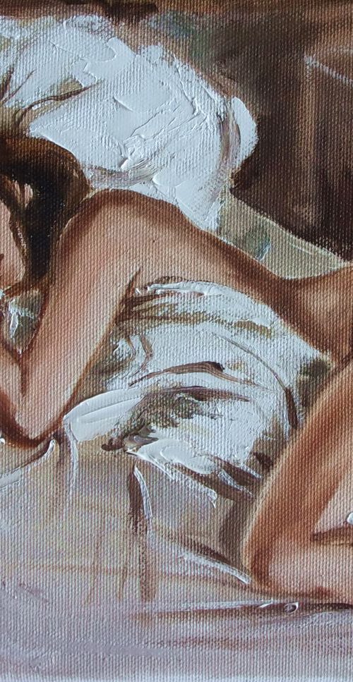 " SWEET DREAMS ... " original painting  autumn palette knife GIFT by Monika Luniak