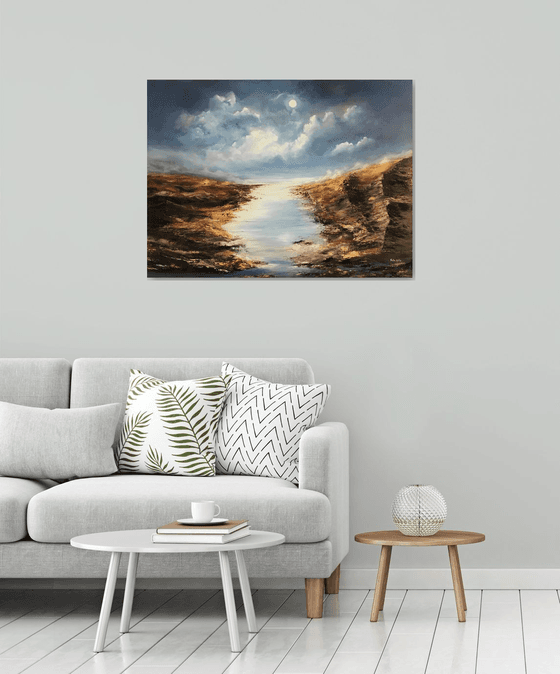 In the Path of Light, Large painting deep canvas