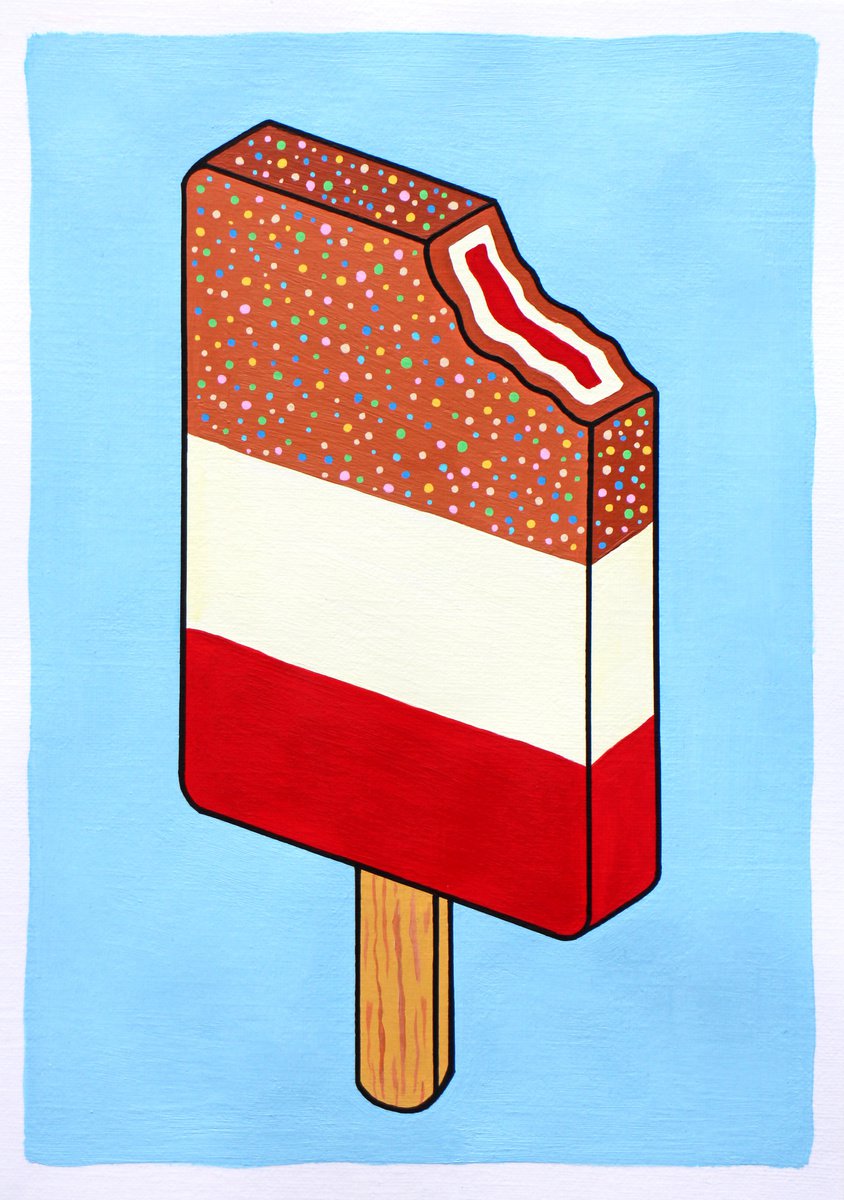 Fab Ice Lolly - Pop Art Painting On A4 Paper (Unframed) by Ian Viggars
